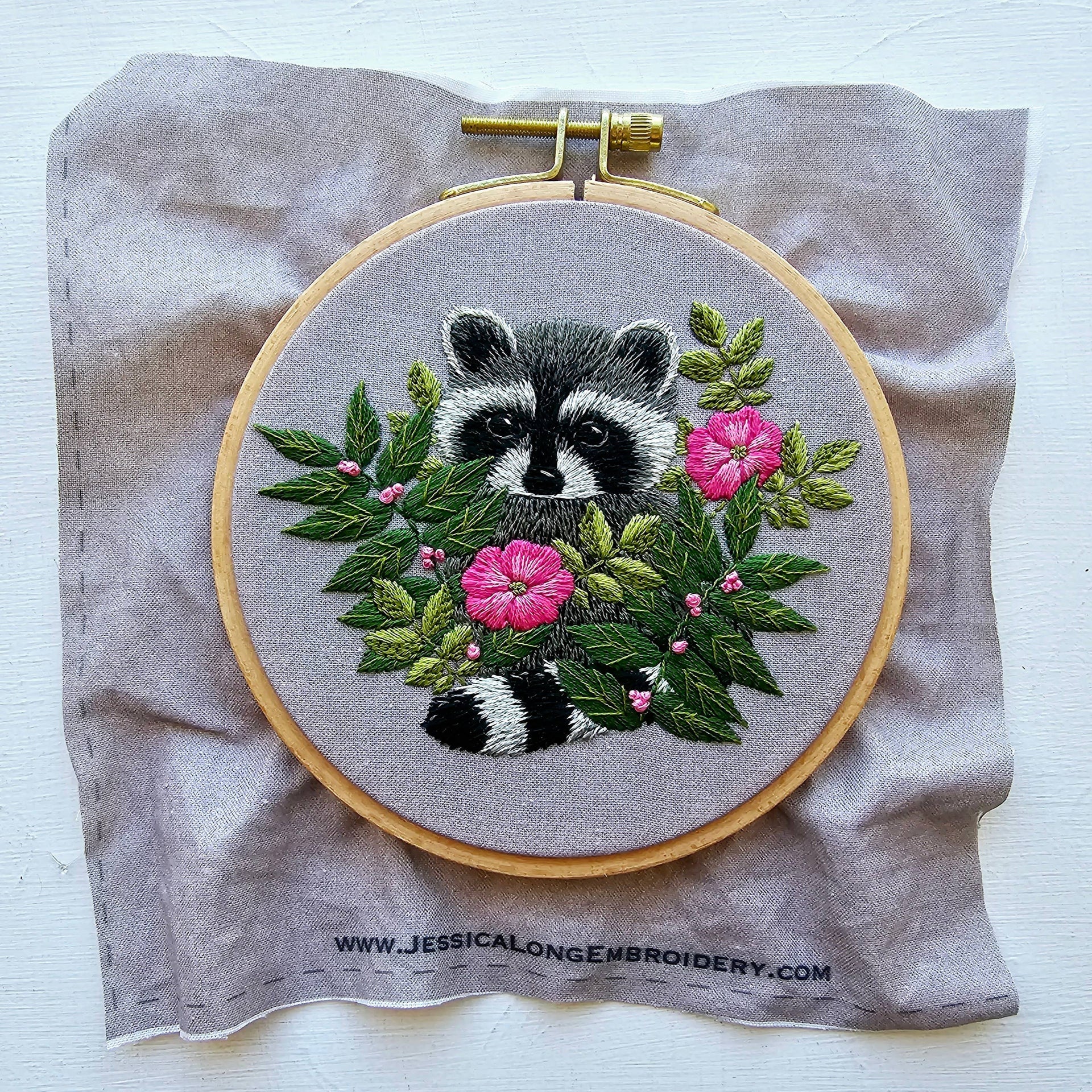 Raccoon Embroidery Kit by Jessica Long
