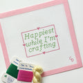 Happiest When I’m Crafting Door Hanger Sign Needlepoint Canvas