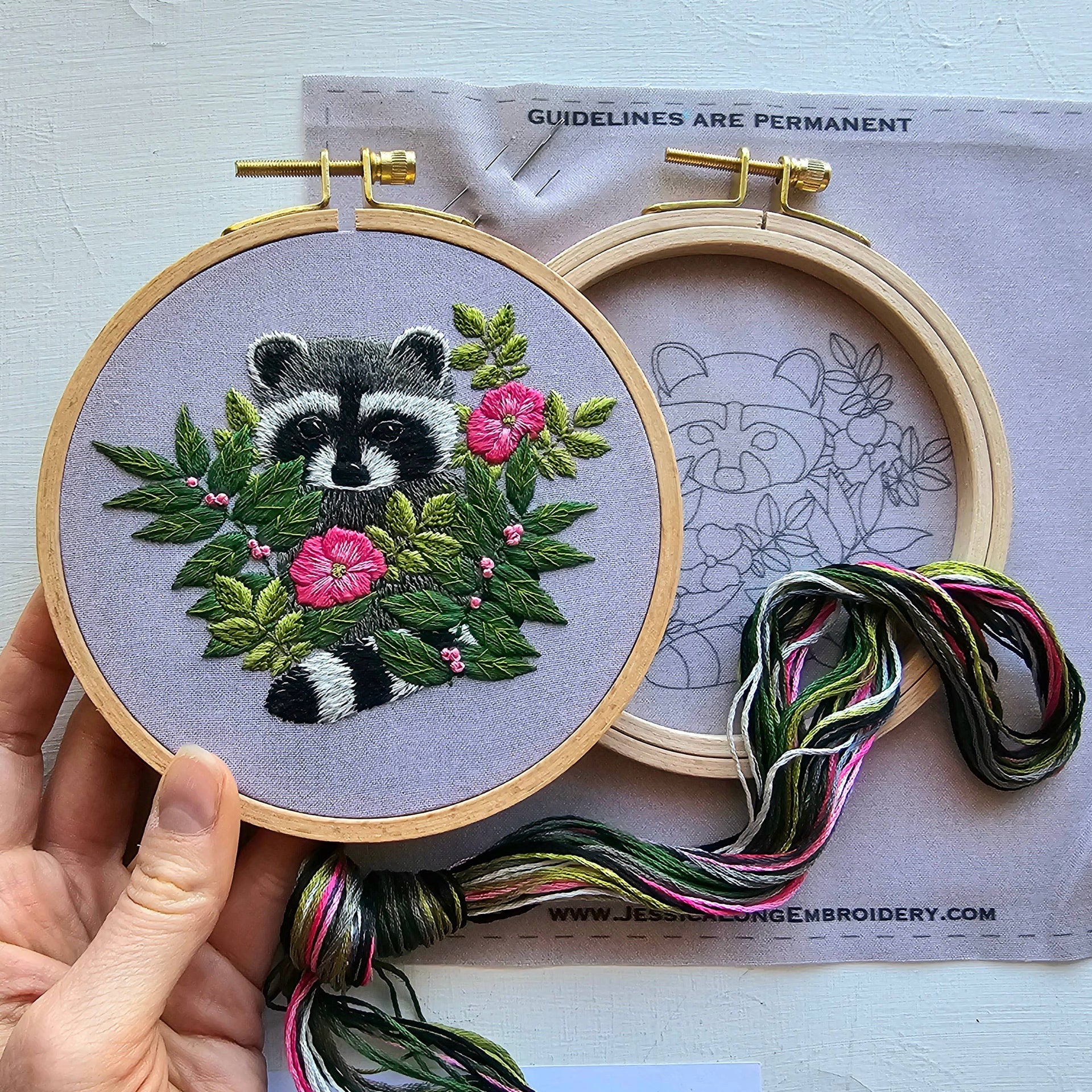 Raccoon Embroidery Kit by Jessica Long