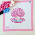 Pink Pearl Shell Needlepoint Canvas