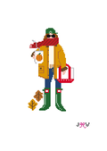Fall Girl Needlepoint Canvas
