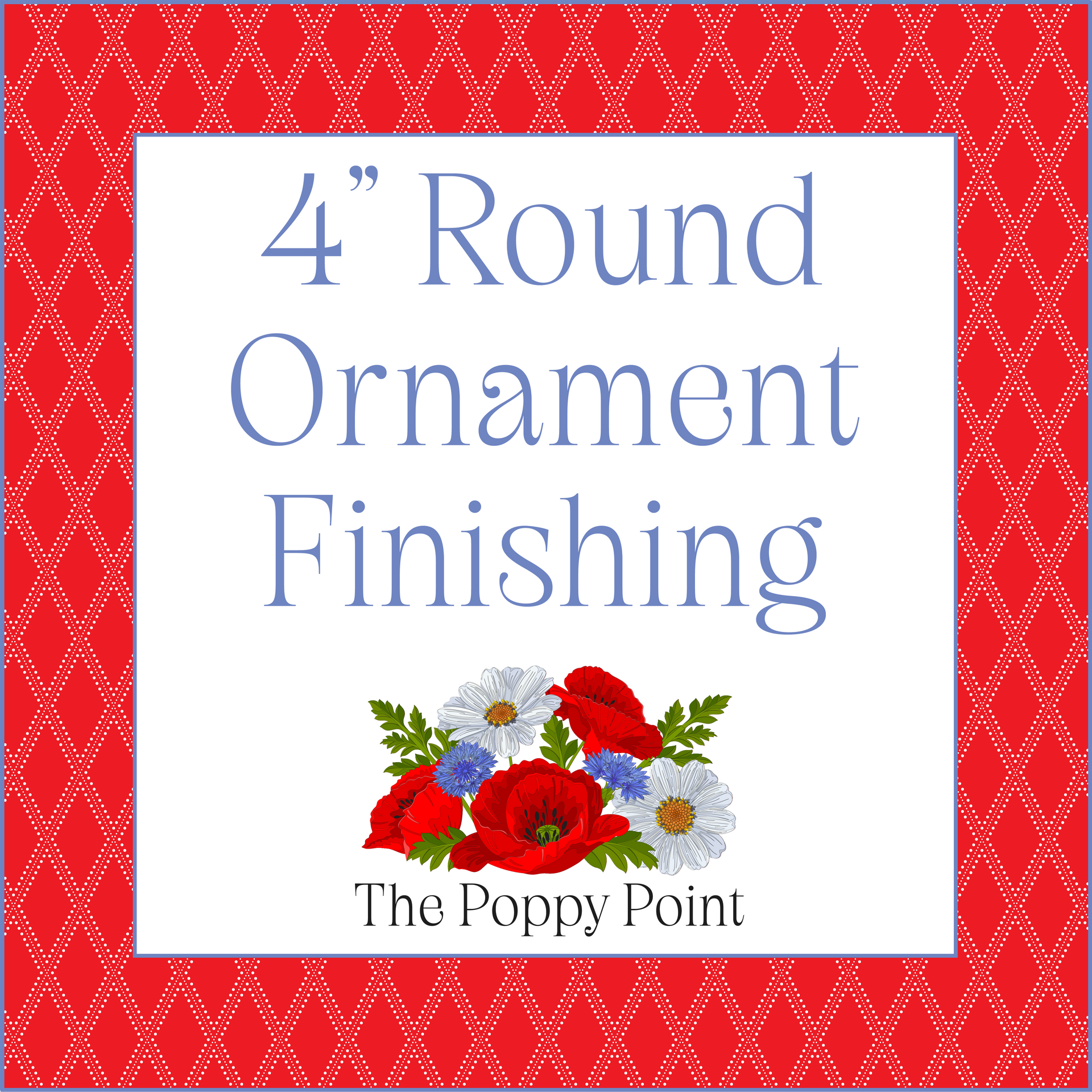 4" Round Needlepoint Ornament Finishing Class with Lizzy Claire Designs