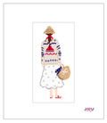 Sailboat Girl Needlepoint Canvas by Jennifer Vallez