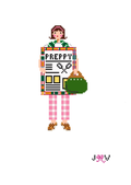 Preppy Bru Needlepoint Canvas by Jennifer Vallez