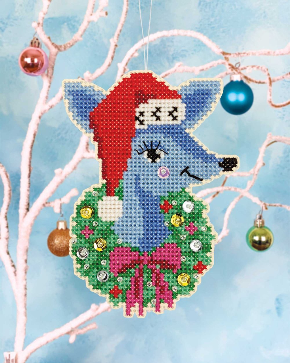 Deer Santa Ornament