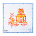 Orange Persimmons Pagoda Needlepoint Canvas