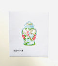 Lidded Jar with Bird Needlepoint Canvas
