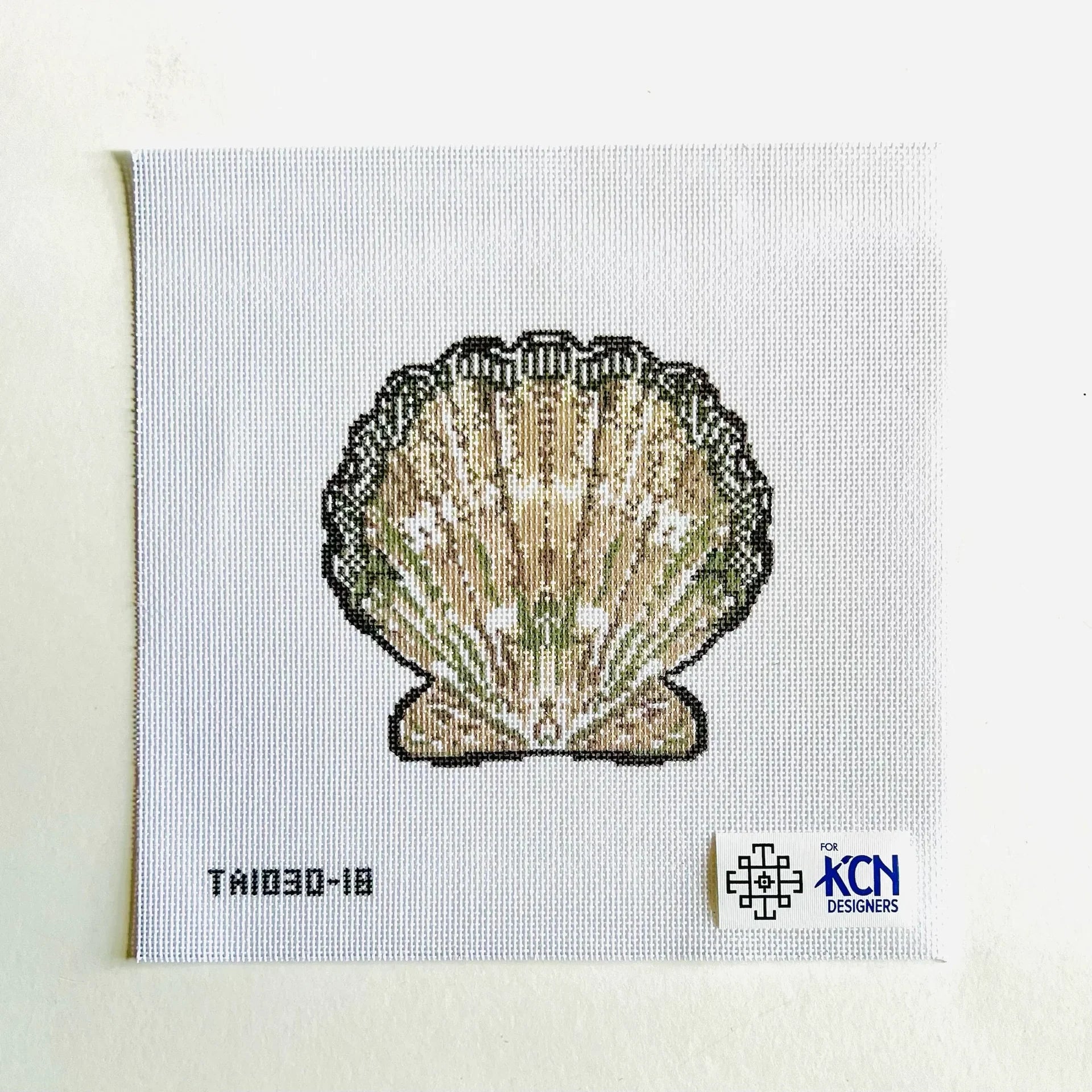 Scallop Ornament Brown Needlepoint Canvas