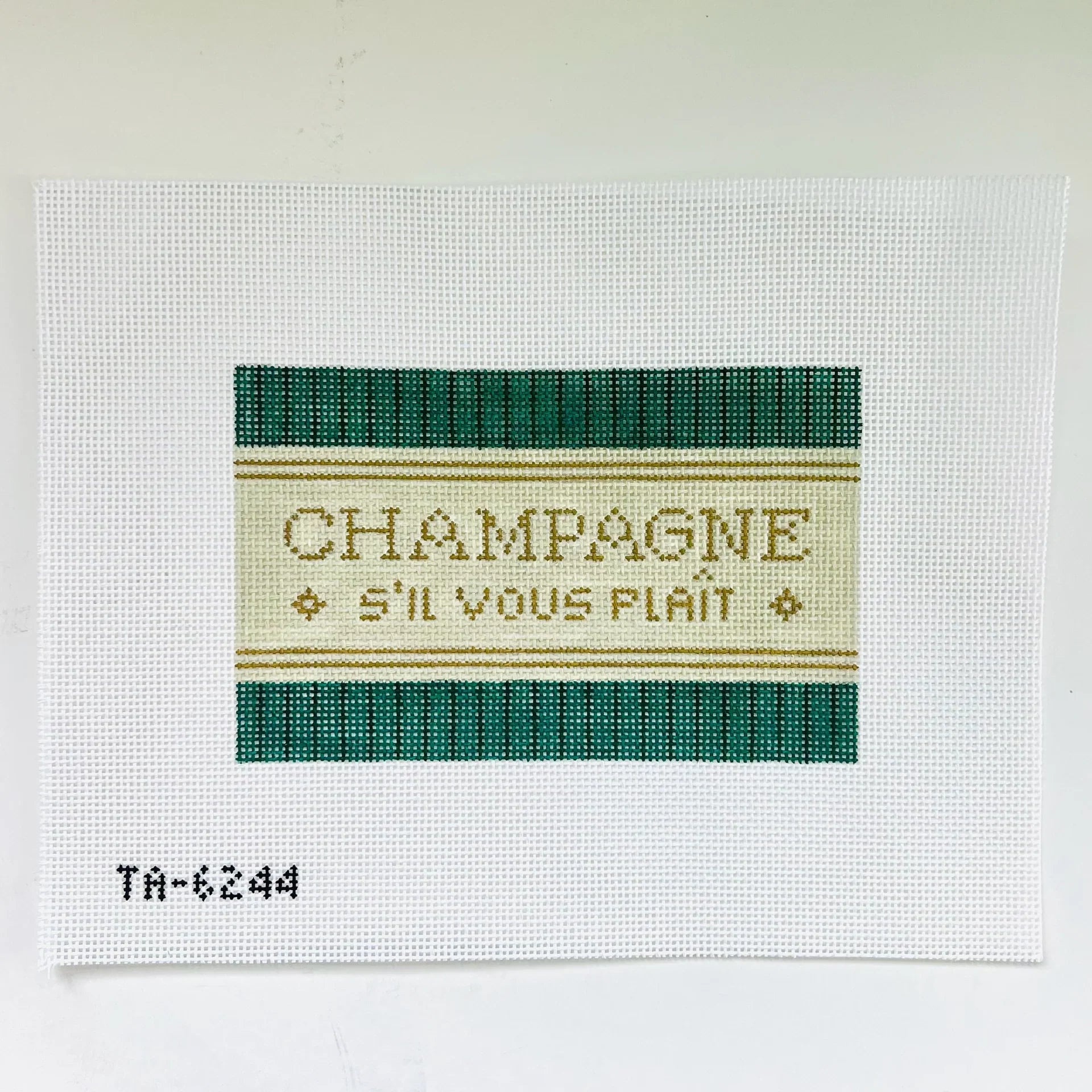 Champagne S'il Vous Plait Acrylic Purse Insert Needlepoint Canvas