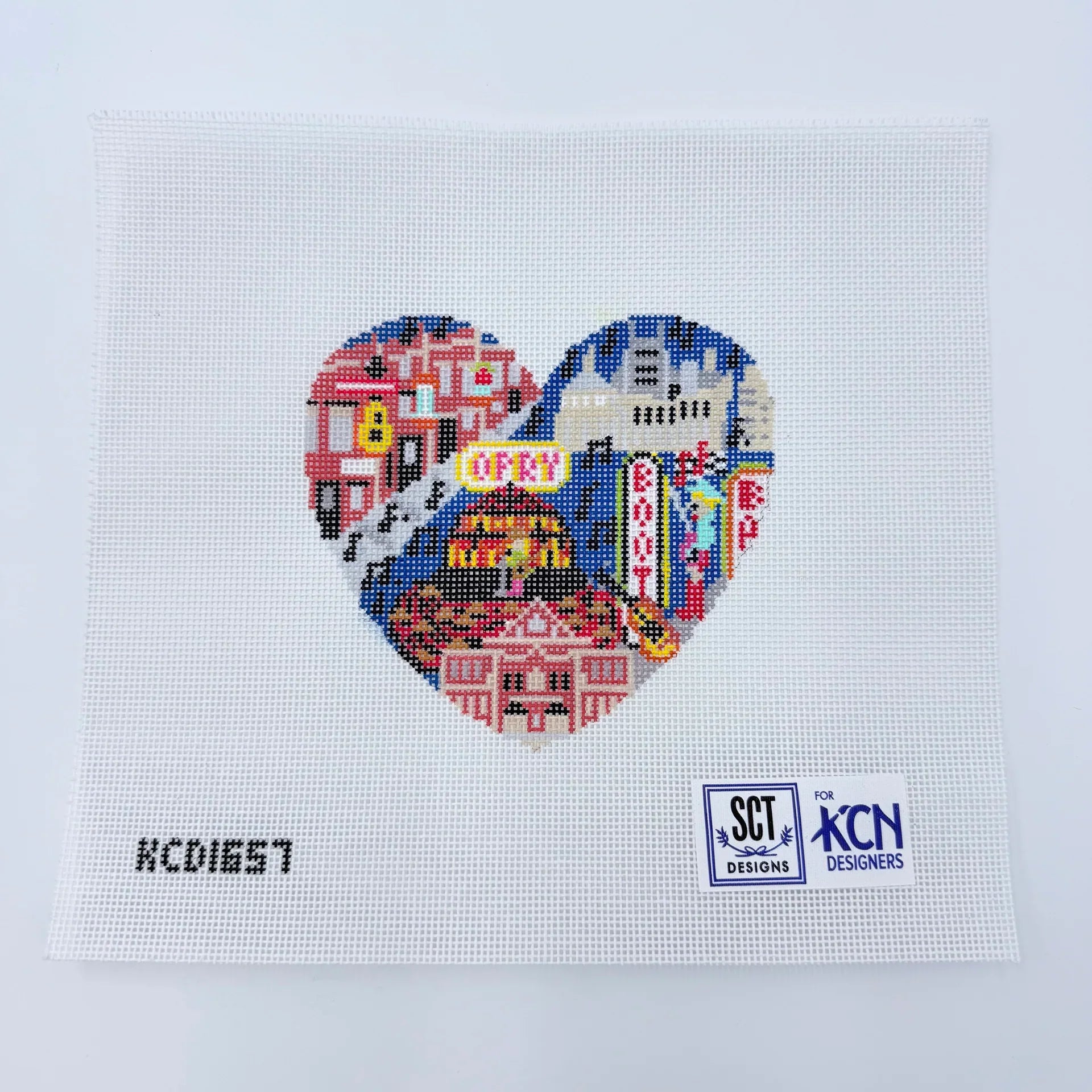 Nashville Heart Needlepoint Canvas