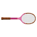 Pillow Size Vintage Racket- Pink Needlepoint Canvas