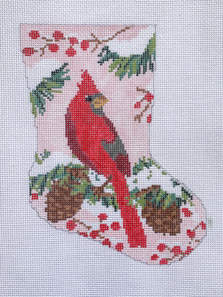 Christmas Cardinal Ornament Sized Bauble Stocking Canvas