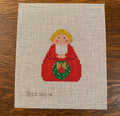 Red Angel with Green Wreath and Gold Bow