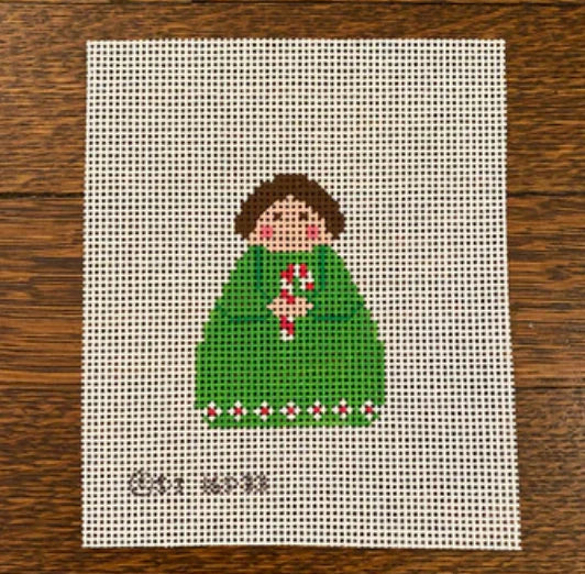 Green Angel with candy cane