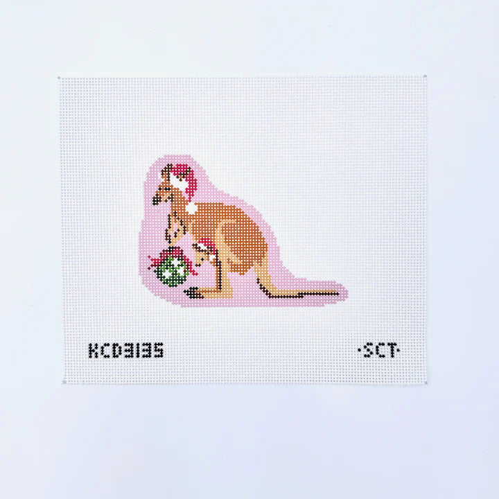Holiday Kangaroos Printed Canvas