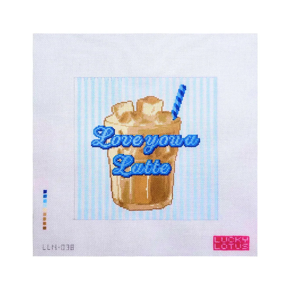 Love You A Latte Handpainted Needlepoint Canvas