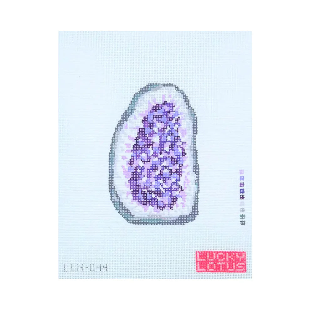 Amethyst Geode Handpainted Needlepoint Canvas