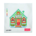 Library Christmas Village Needlepoint Canvas