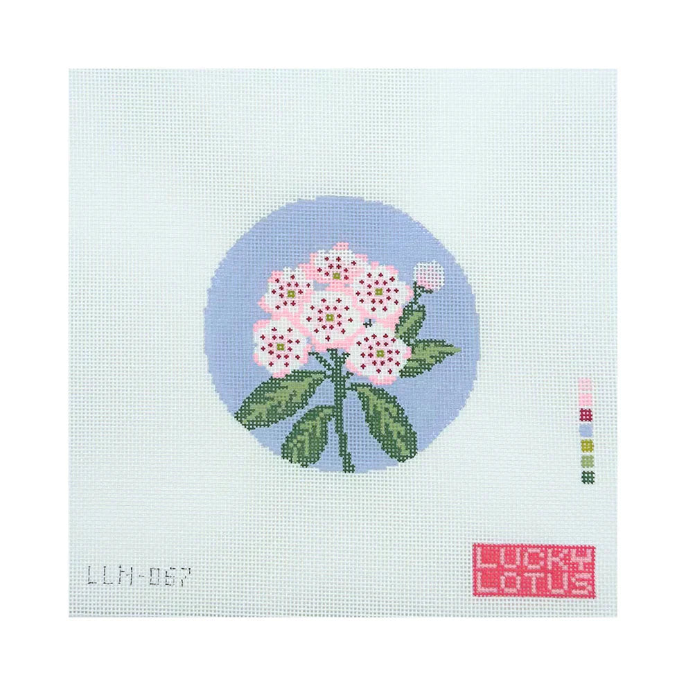 Flowers of America: Mountain Laurel Connecticut & Pennsylvania Needlepoint Canvas