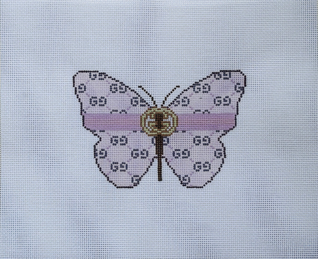 Designer Butterfly Purple Needlepoint Canvas