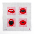 Red Lips Coaster Set Needlepoint Canvas