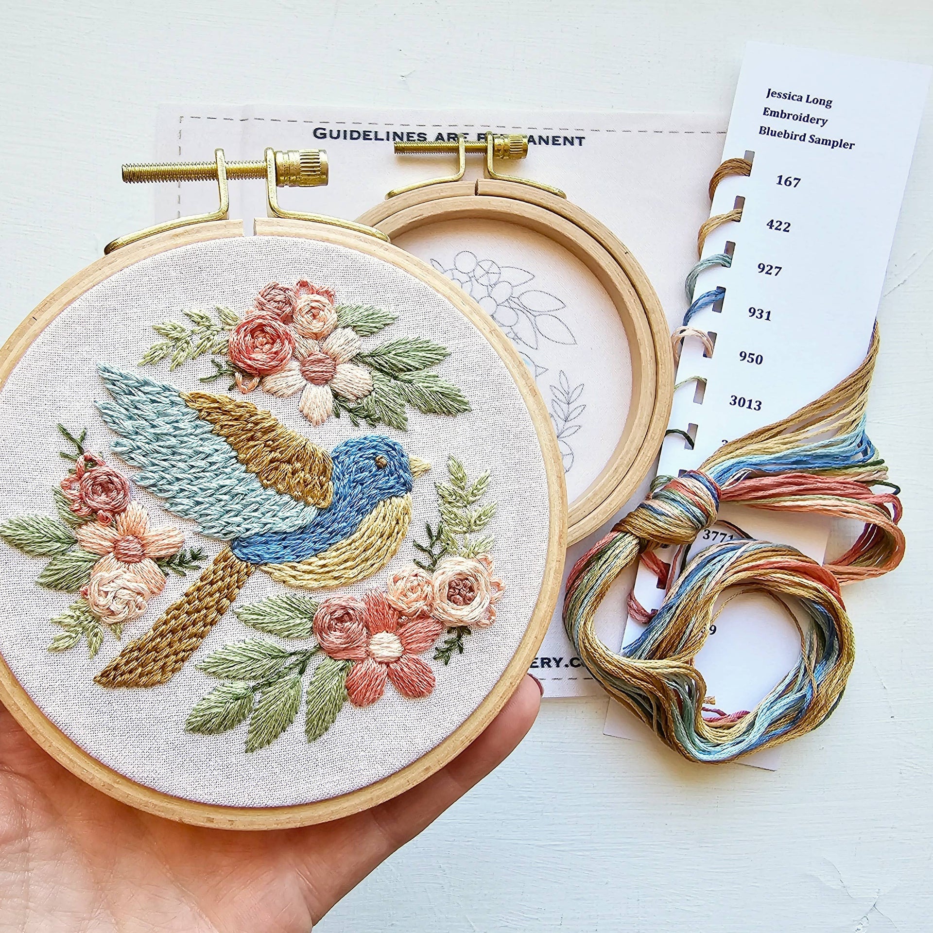 Bluebird Beginner Embroidery Kit by Jessica Long