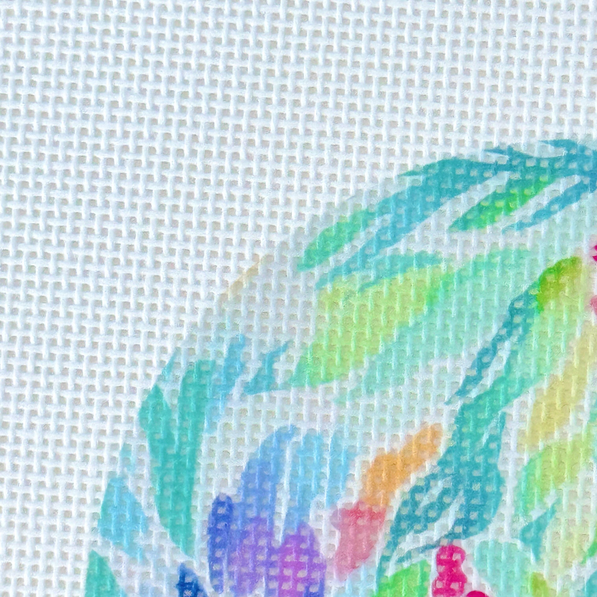 Floral Round Ornament Needlepoint Canvas