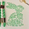 Spring Green Floral Easter Bunny Canvas by Mercy Bird