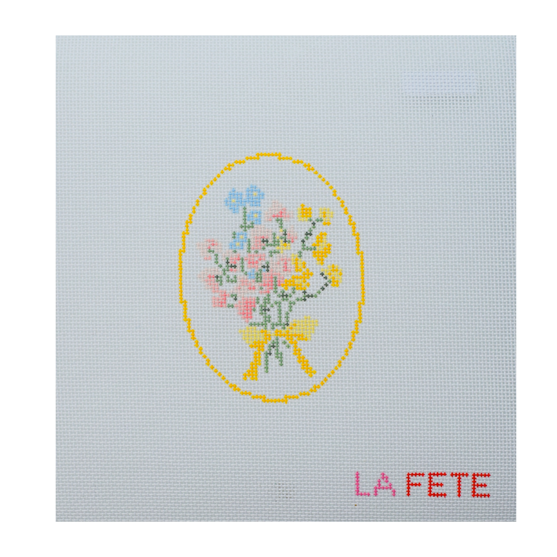 Spring Floral Cameo Hand Painted Needlepoint Canvas
