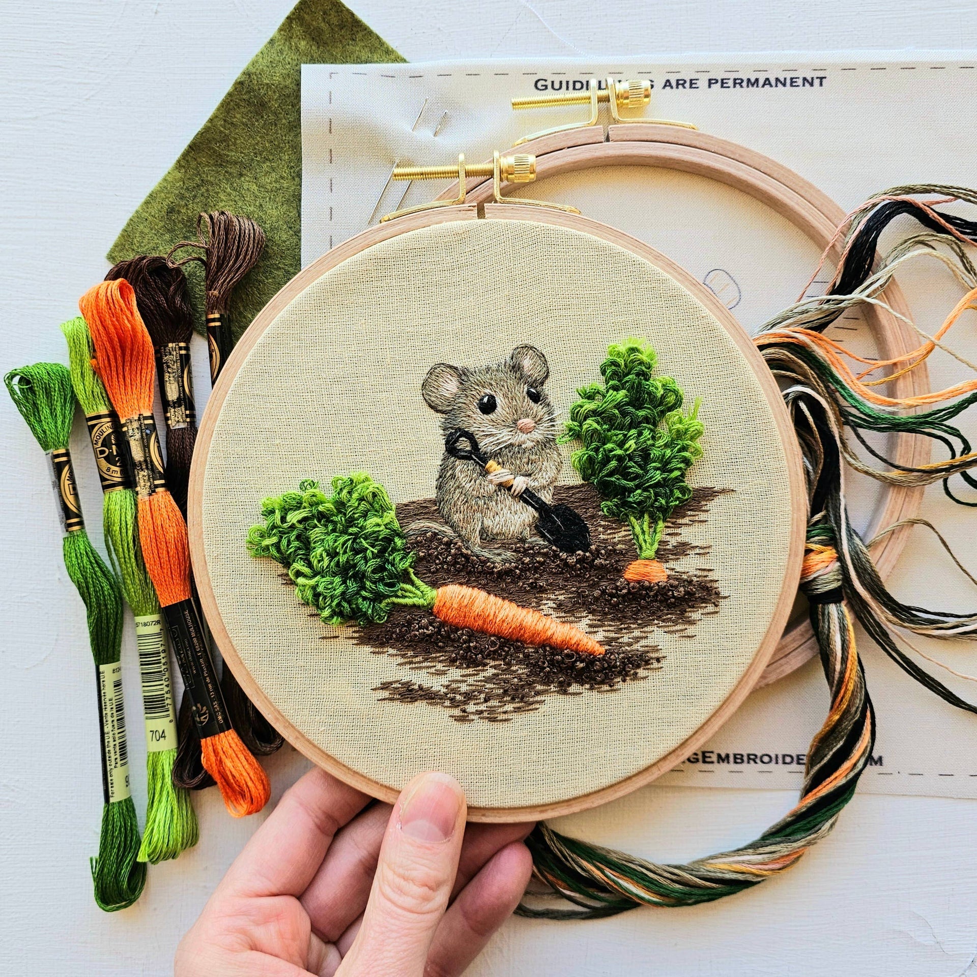 Garden Mouse Embroidery Kit by Jessica Long