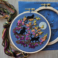 Cats & Full Moon Embroidery Kit by Jessica Long
