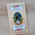 Black Cat Enamel Needle Minder by Jessica Long