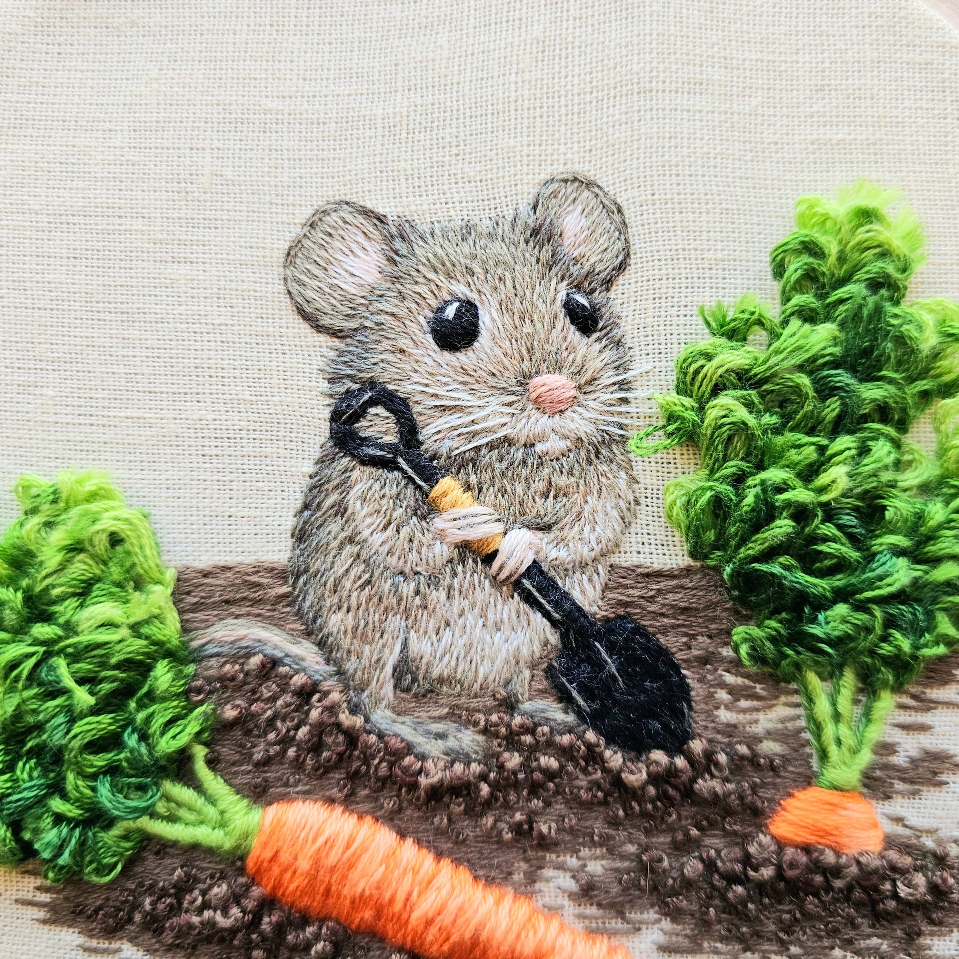 Garden Mouse Embroidery Kit by Jessica Long
