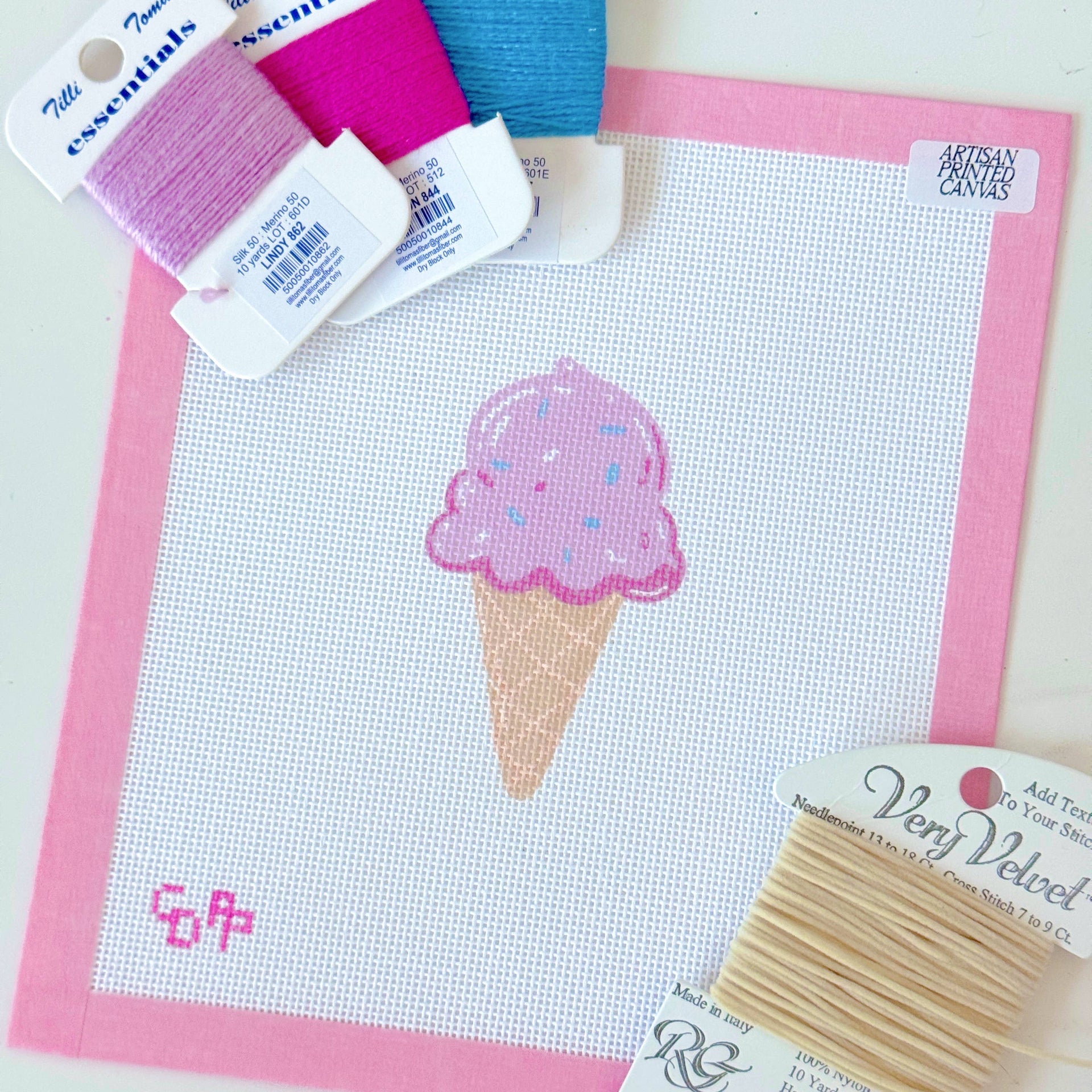 Ice Cream Needlepoint Canvas
