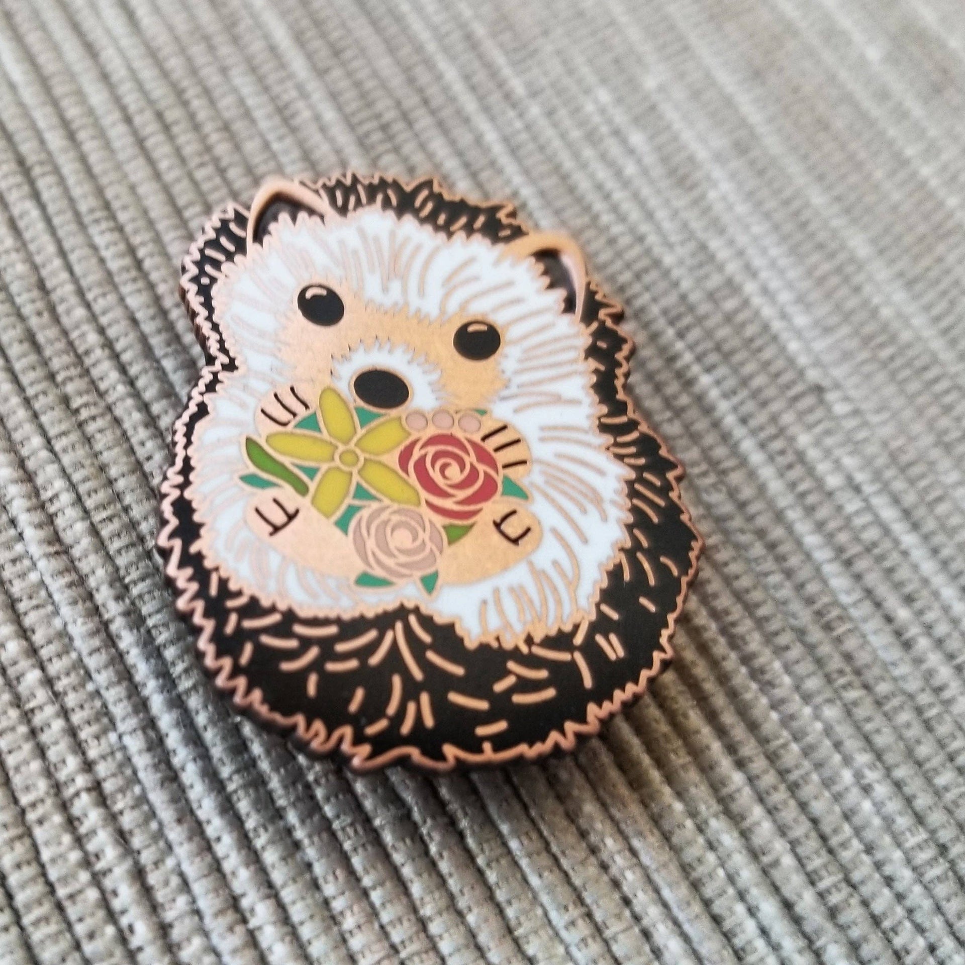 Hedgehog Enamel Needle Minder by Jessica Long
