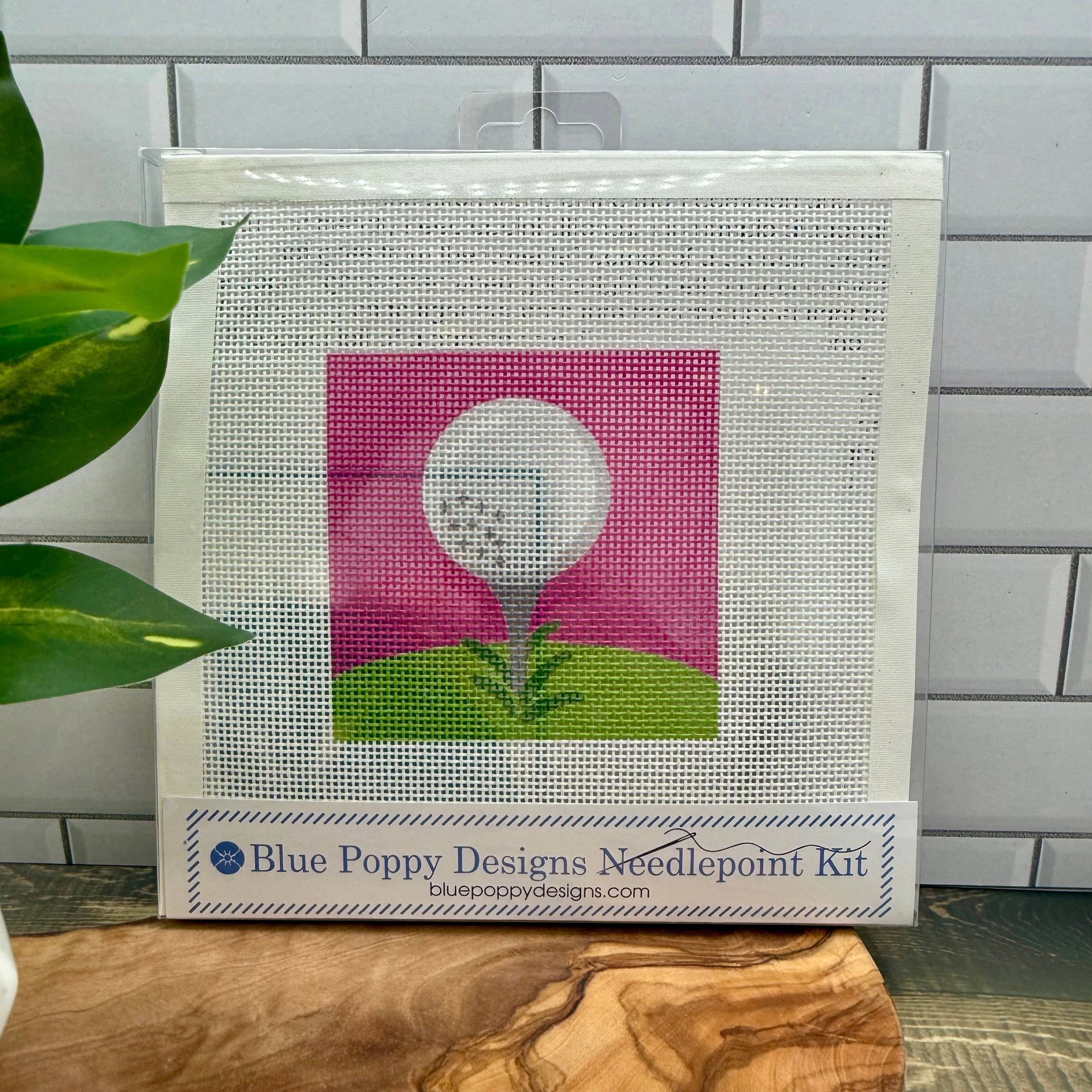 Golf Ball on Tee Needlepoint Kit by Blue Poppy Designs