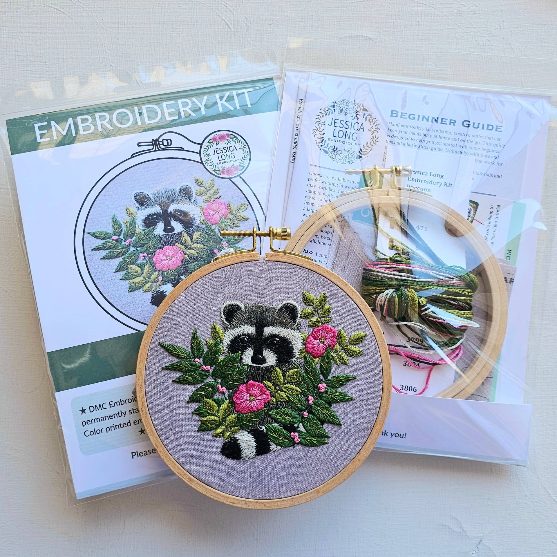 Raccoon Embroidery Kit by Jessica Long