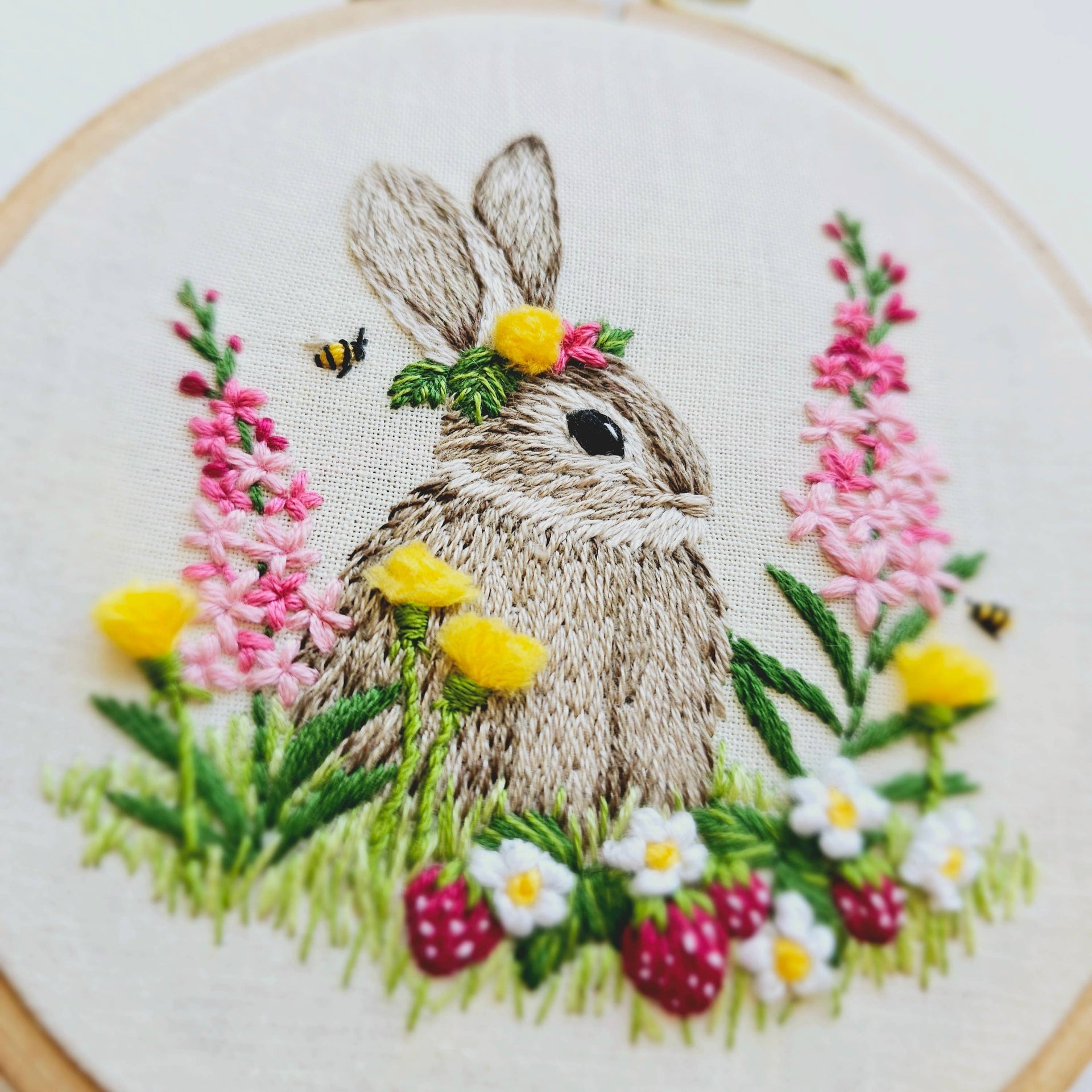 Berry Patch Bunny Embroidery Kit by Jessica Long