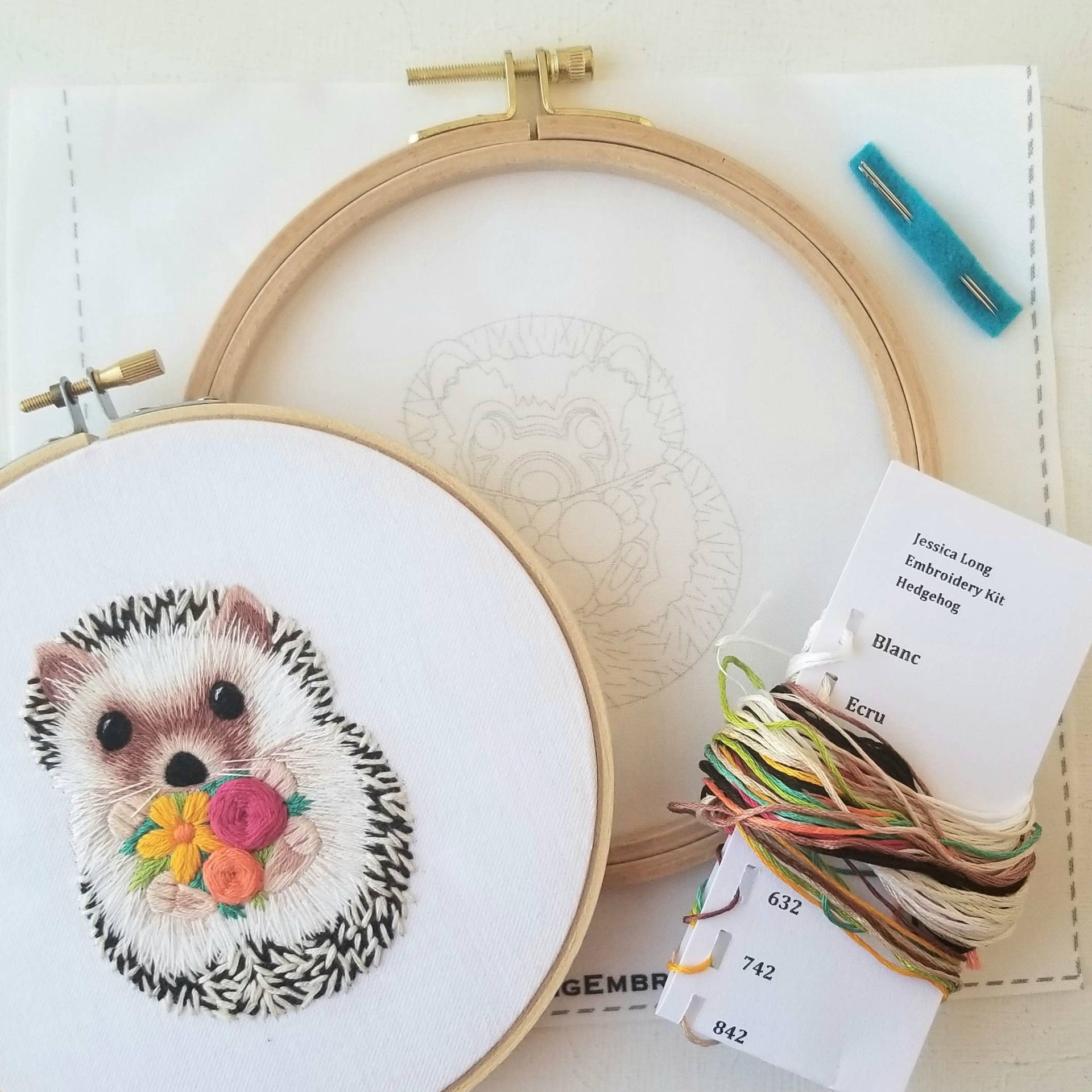 Hedgehog Embroidery Kit by Jessica Long