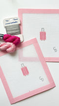 Mini Pink Striped Suitcase Travel Needlepoint Canvas