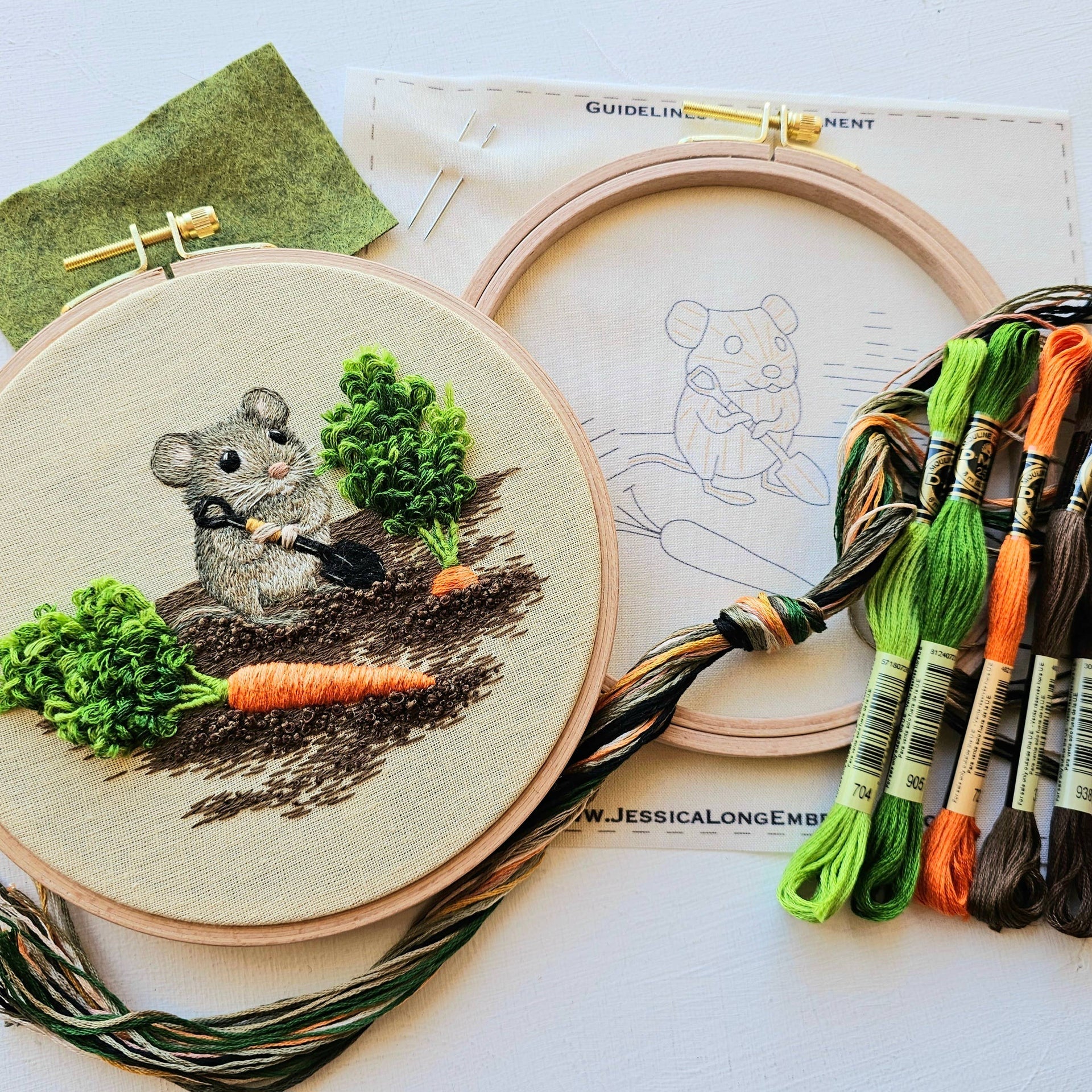 Garden Mouse Embroidery Kit by Jessica Long